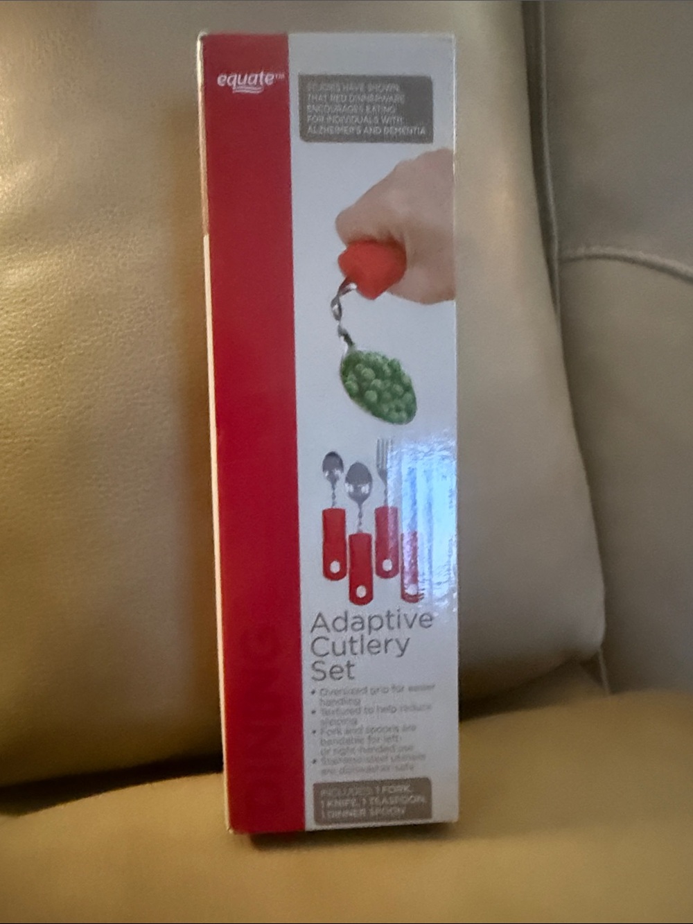Equate Red Adaptive Cutlery Set - Easy Grip Utensils